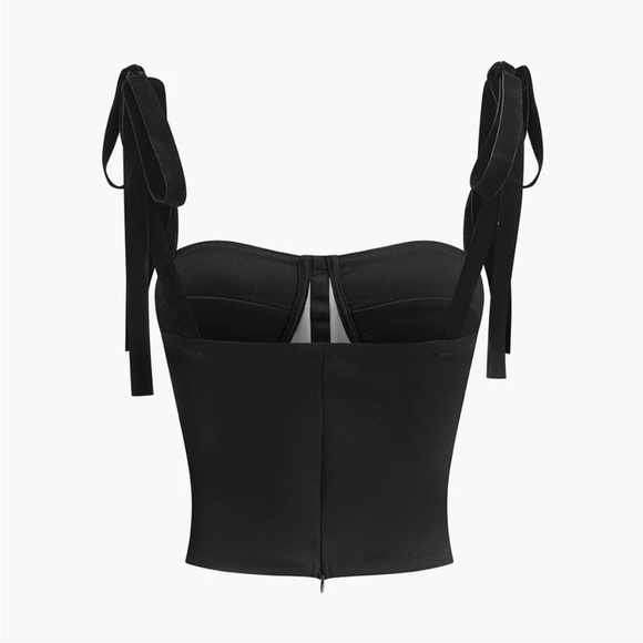 Black Sheer Bustier Top - Picture 2 of 5